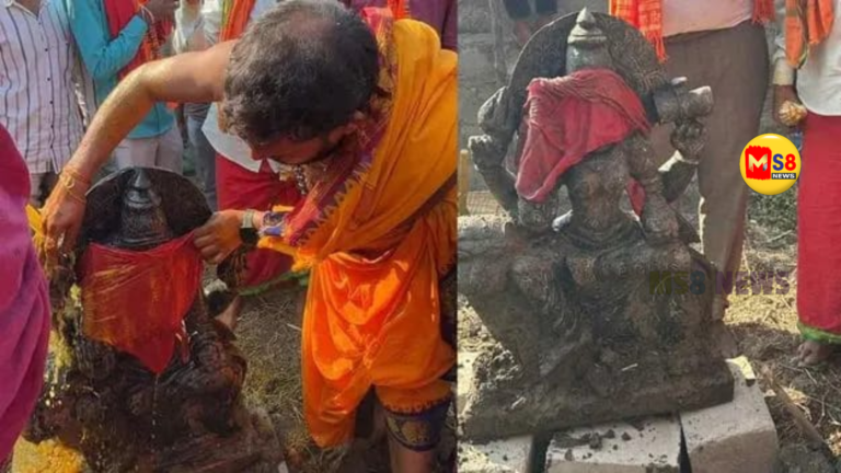 బయటపడ్డ అమ్మవారి విగ్రహం.. విశేష పూజలు