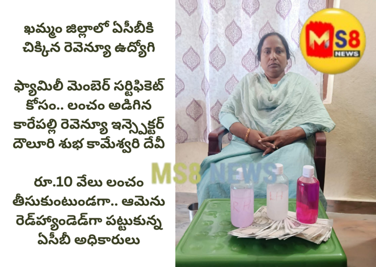 ఖమ్మం జిల్లాలో ఏసీబీకి చిక్కిన రెవెన్యూ ఉద్యోగి