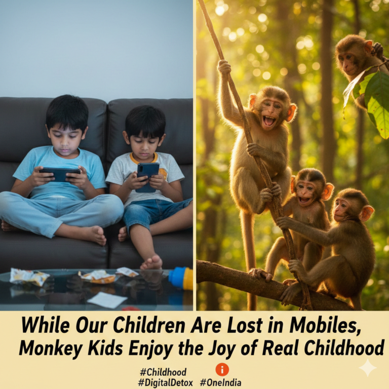 ​డిజిటల్ చెరలో బాల్యం: మొబైల్‌ ఫోన్లలో మన పిల్లలు.. ప్రకృతి ఒడిలో కోతి పిల్లలు!