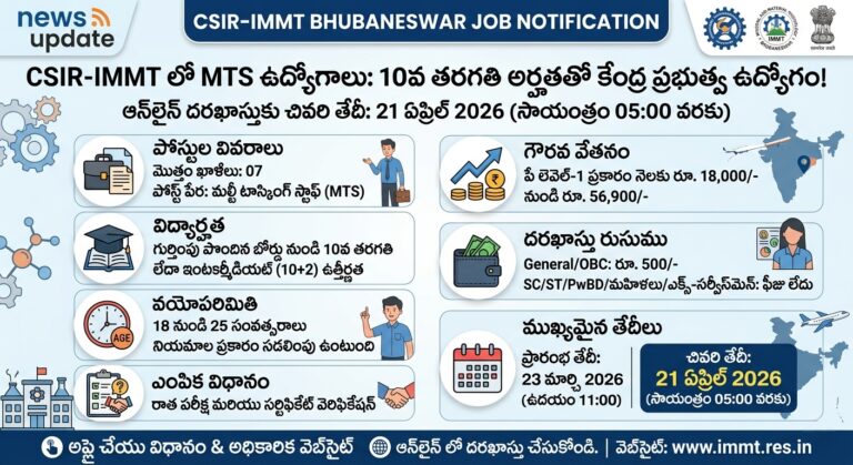 పదో తరగతి అర్హత తో రెగ్యులర్ మల్టీ టాస్కింగ్ స్టాప్ పోస్టుల భర్తకి నోటిఫికేషన్